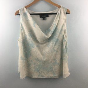 Kasper Teal/White/Gray Sleeveless Blouse Size 16W